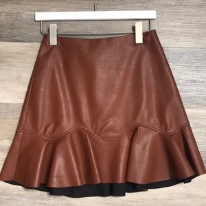 Rebecca Taylor Faux Leather Skirt Size 2